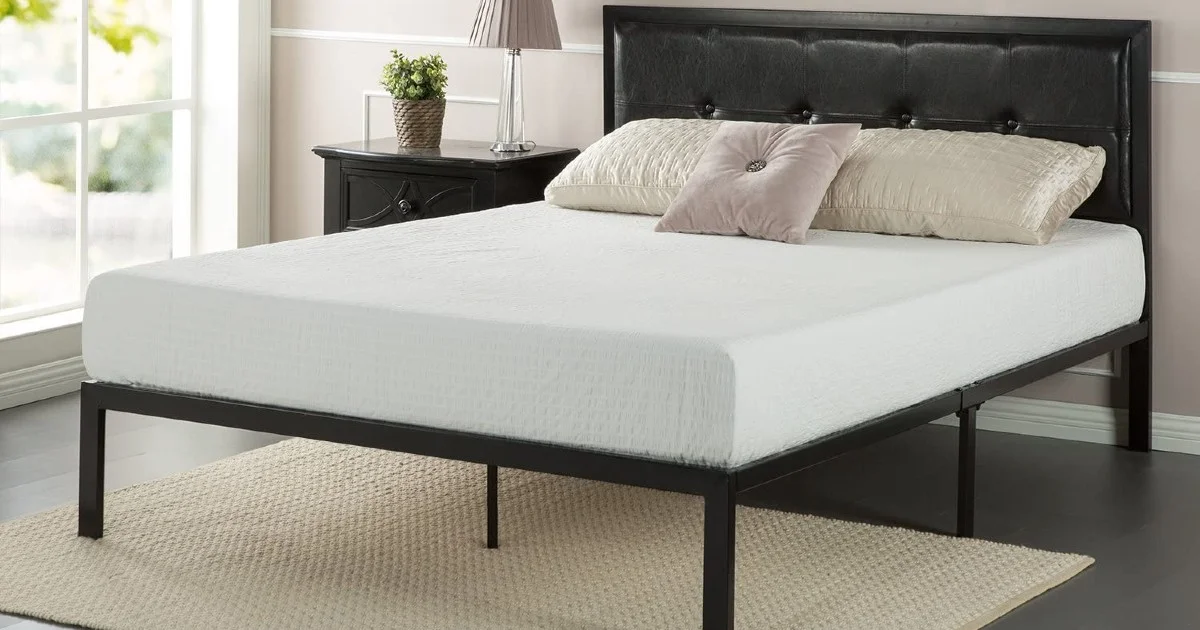 Naiomy Vegan Leather Metal Platform Bed Youtube