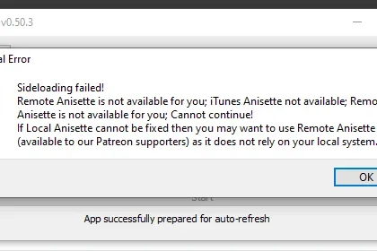 Sideloadly Error 22435